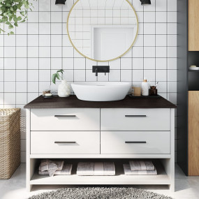 Bathroom Countertop Dark Brown 39.4x19.7x0.8" Treated S...