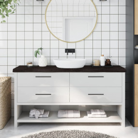 Bathroom Countertop Dark Brown 63.0 x 15.7 x (0.8-2.4) ...
