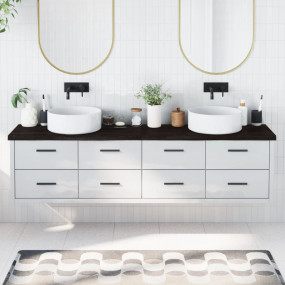 Bathroom Countertop Dark Brown 78.7 x 15.7 x (0.8-1.6) ...