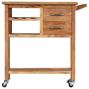 Kitchen Trolley 31.5"x17.7"x35.8" Solid Wood Acacia