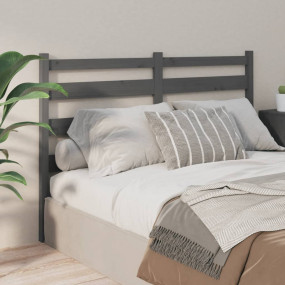 Bed Headboard Grey 146x4 x 39.4 " Solid Wood Pine