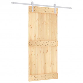 Sliding Door with Hardware Set 37.4x82.7" Solid Wood Pi...