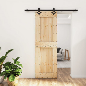 Sliding Door with Hardware Set 27.6x82.7" Solid Wood Pi...