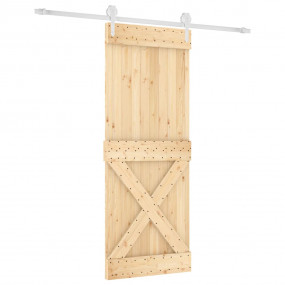 Sliding Door with Hardware Set 35.4x82.7" Solid Wood Pi...