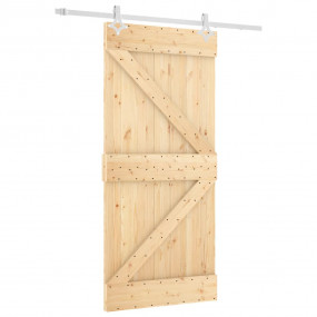 Sliding Door with Hardware Set 37.4x82.7" Solid Wood Pi...