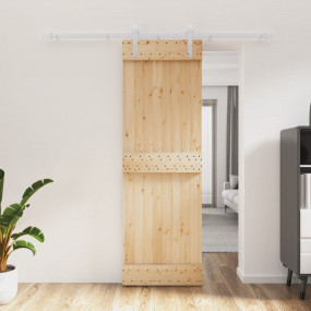 Sliding Door with Hardware Set 27.6x82.7" Solid Wood Pi...