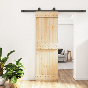 Sliding Door with Hardware Set 27.6x82.7" Solid Wood Pi...