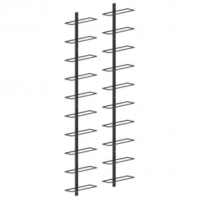 Wall-mounted Wine Racks for 20 Bottles 2 pcs Black Meta...