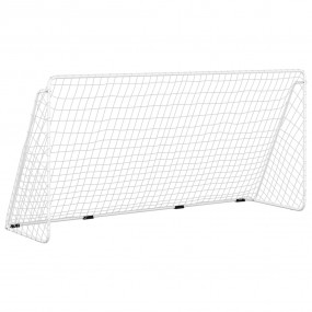 Football Goal with Net White 144.1x48.0x71.7" Steel