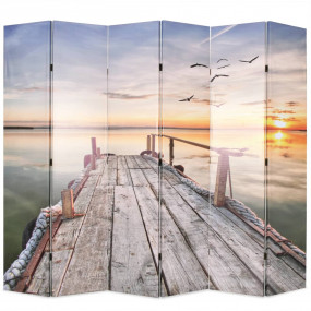 Folding Room Divider 89.8x66.9" Lake