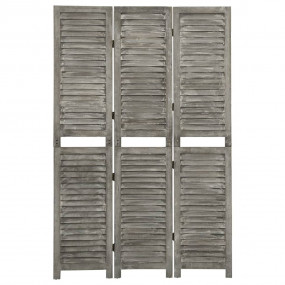 3-Panel Room Divider Grey 41.9x65.4" Solid Wood