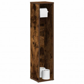 Bathroom Cabinet with Roll Holder Smoked Oak 8.1x7.9x35...