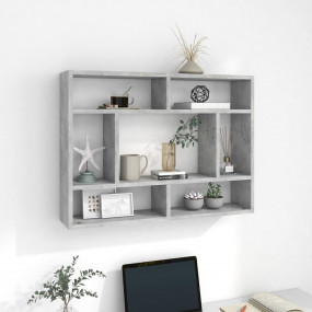 Wall Shelf Concrete Gray 29.5"x6.3"x21.7" Engineered Wo...