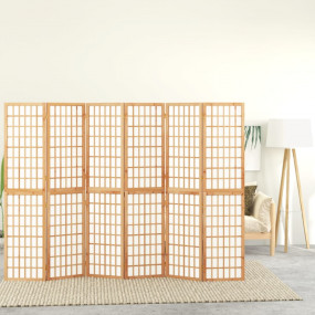 Folding 6-Panel Room Divider Japanese Style 94.5x66.9"