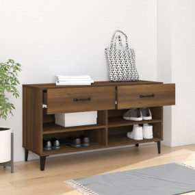 Shoe Cabinet Brown Oak 40.2x13.8x21.7" Engineered Wood