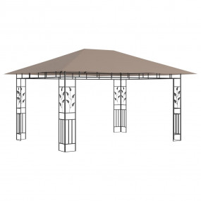 Gazebo with Mosquito Net 13.1'x9.8'x9' Taupe 0.6 oz/ft