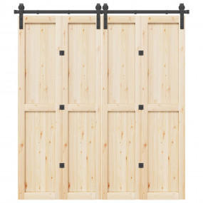 Sliding Door Hardware Kit 78.7 " Steel Black