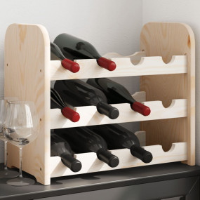 Wine Rack 16.9x9.8x14.6" Solid Wood Pine