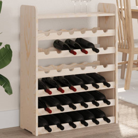 Wine Rack with Top Board 26.6x9.8x34.3" Solid Wood Pine
