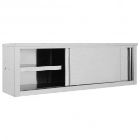 Kitchen Wall Cabinet with Sliding Doors 59.1"x15.7"x19....