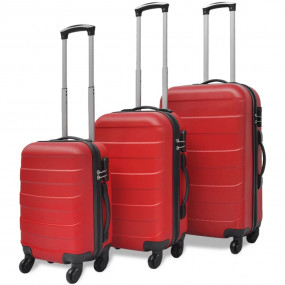 Three Piece Hardcase Trolley Set Red 17.9"/21.7"/26"