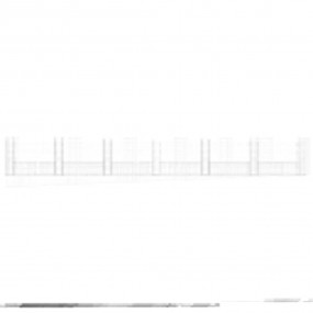 U-shape Gabion Basket with 7 Posts Iron 291.3"x7.9"x39....