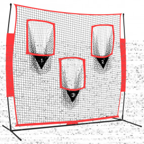 Portable Baseball Net Black and Red 72"x41.3"x72" Polye...