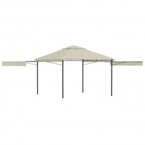 Gazebo with Double Extended Roofs 9.8'x9.8'x9' Cream 0....