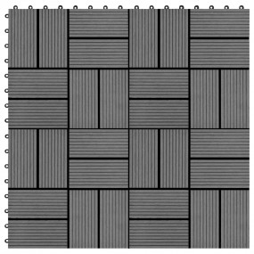 11 pcs Decking Tiles WPC 11.8"x11.8" 1 sqm Gray