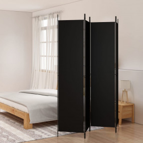 4-Panel Room Divider Black 78.7"x86.6" Fabric