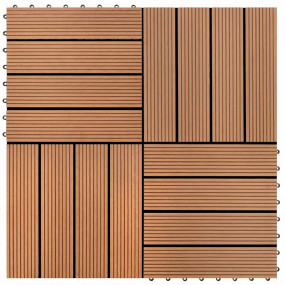 WPC Tiles 11.8"x11.8" 11 pcs 11 ft Brown