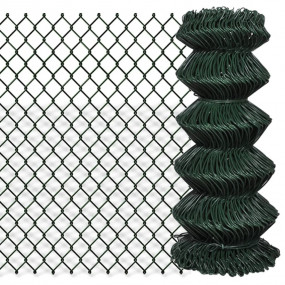 Chain Link Fence Steel 2.6'x49.2' Green