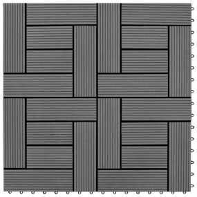Gray 11 pcs 11.8"x11.8" Decking Tiles WPC 11 ft