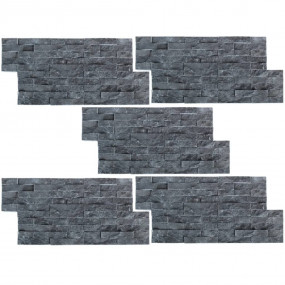 Wall Cladding Panels 5 pcs Marble Black 5.4 ft