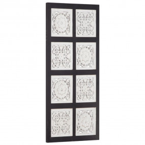 Hand-Carved Wall Panel MDF 15.7"x31.5"x0.6" Black and W...
