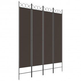 4-Panel Room Divider Brown 63"x78.7" Fabric