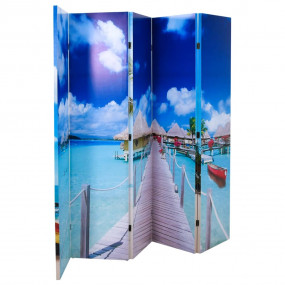 Folding Room Divider 78.7"x66.9" Beach