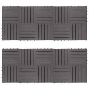 Decking Tiles 20 pcs Gray Wash 11.8"x11.8" Solid Acacia...