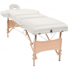3-Zone Folding Massage Table and Stool Set 3.9" Thick W...