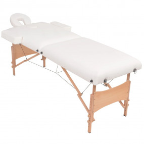 2-Zone Folding Massage Table and Stool Set 3.9" Thick W...
