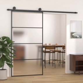 Sliding Door Frosted ESG Glass and Aluminum 40.4"x80.7"...