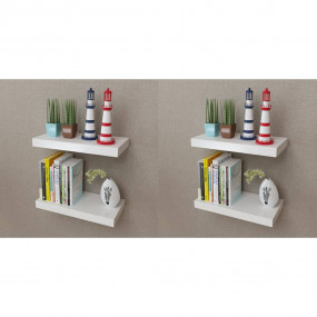 Wall Shelves 4 pcs White 15.7"