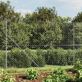 Chain Link Fence with Flange Silver 4.6'x32.8'