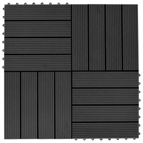 22 pcs Decking Tiles 11.8"x11.8" 2 sqm WPC Black