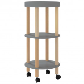 3-tier Trolley Gray 15"x15"x32.3" Engineered Wood&Solid...