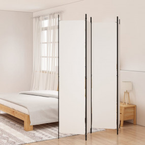 4-Panel Room Divider White 78.7"x86.6" Fabric