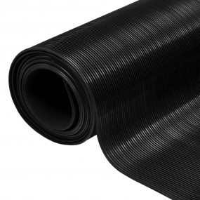 Rubber Floor Mat Anti-Slip 16.4'x3.3' Fine Ribbed