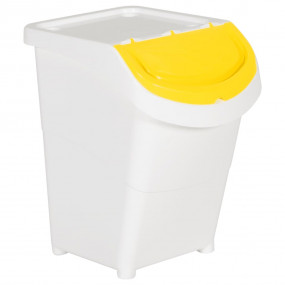 Stackable Waste Bins with Lids 3 pcs White PP 31.7 gal