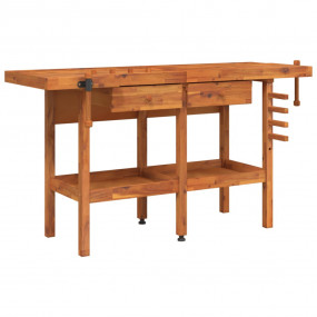 Workbench with Drawers and Vices 63.8"x24.4"x32.7" Soli...
