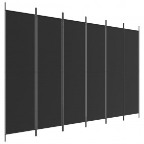 6-Panel Room Divider Black 118.1"x78.7" Fabric